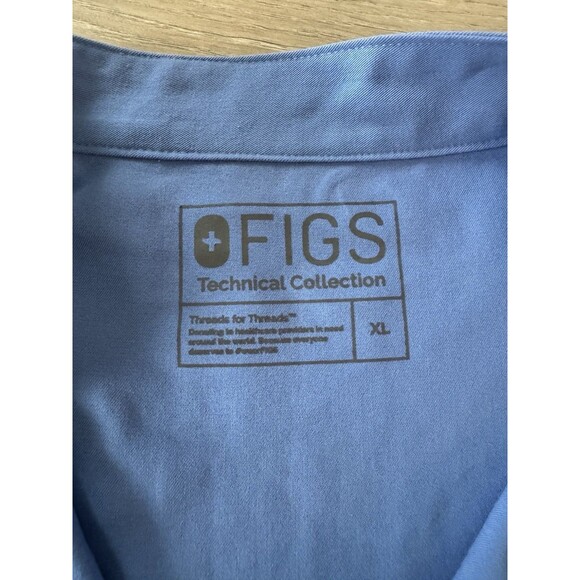 FIGS Rafaela Oversized Scrub Top Ceil Blue Technical Shirt XL - Picture 3 of 5